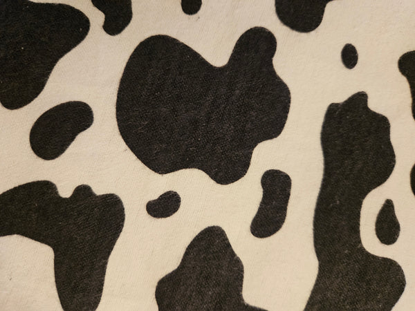 Cow print. Flannel and terry cloth